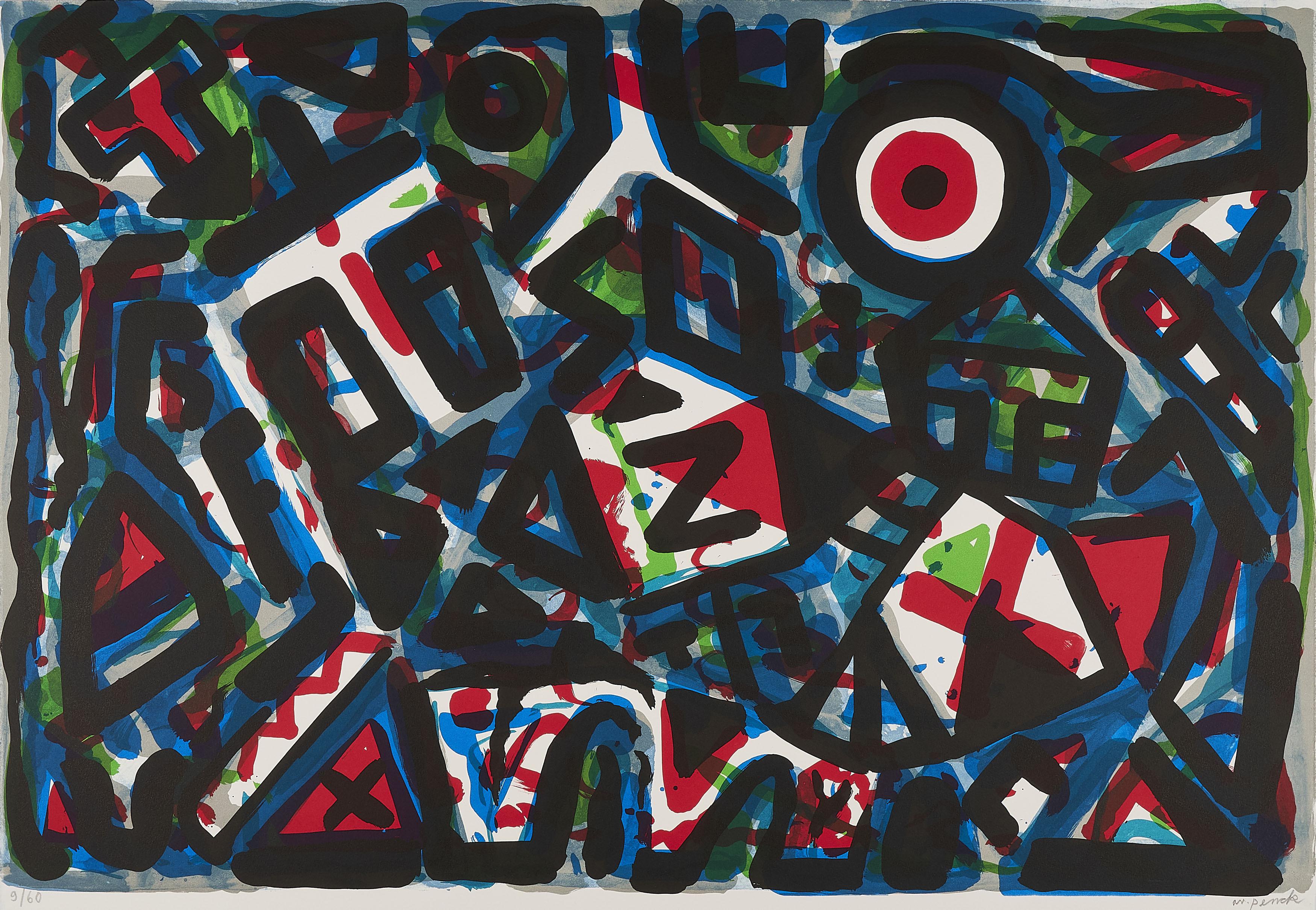 Bewegung um das Zentrum herum. by A.R. Penck | Art.Salon