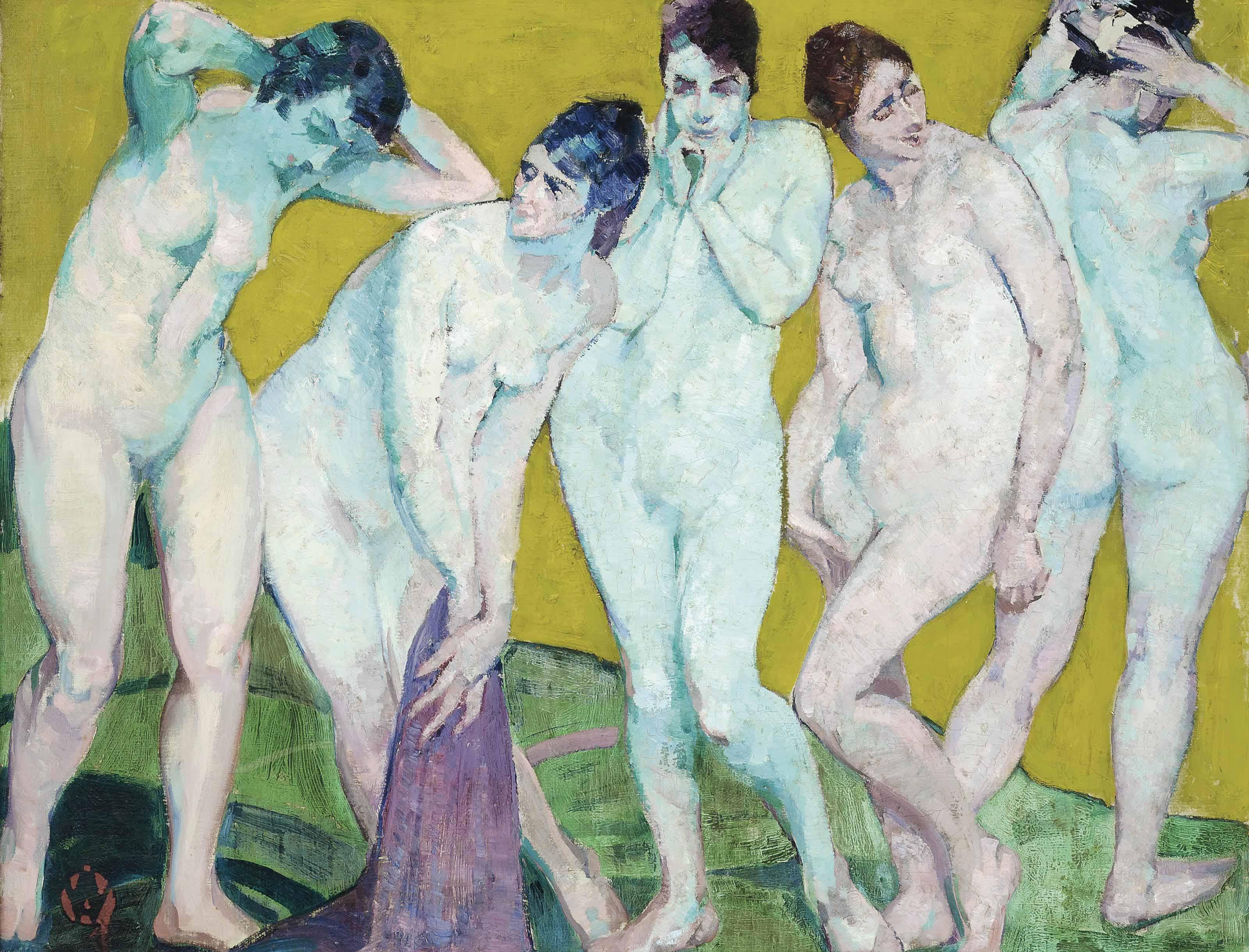 An Arrangement: Group of Nudes by Alfred Wolmark | Art.Salon