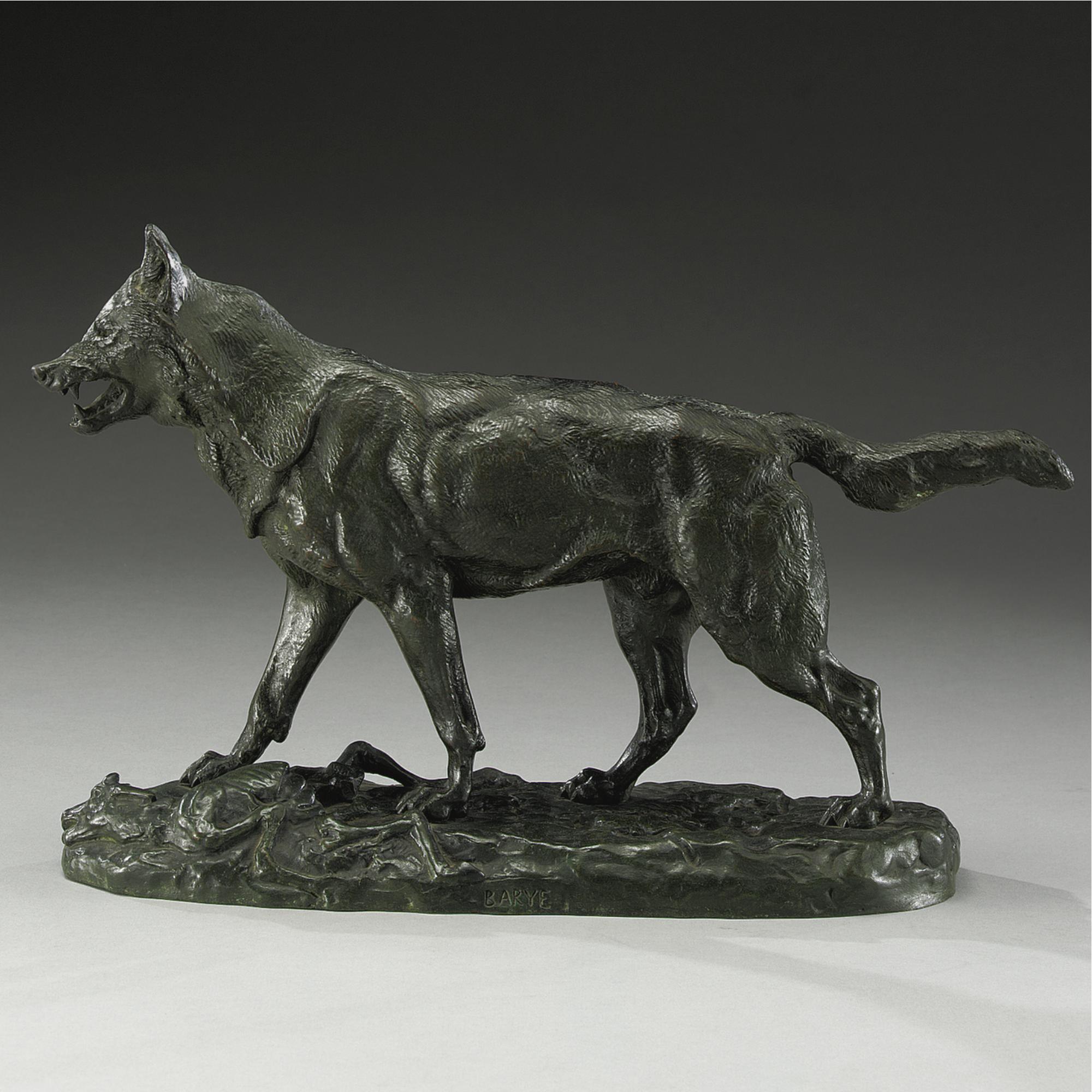 French Loup Qui Marche (A Striding Wolf) by Antoine-Louis Barye | Art.Salon