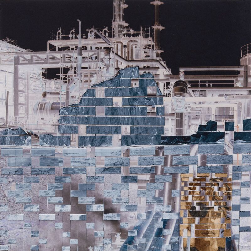 Ellen Driscoll - Self portrait with glacier and oil refinery 1