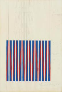 Bridget Riley - Sketch for Chant Blue Red Series 3