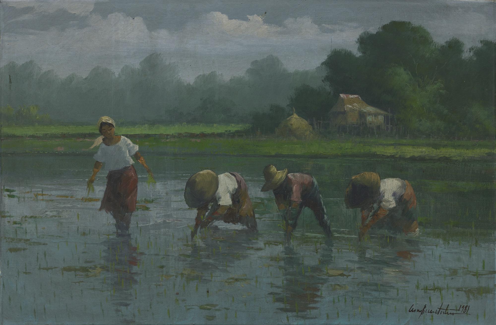 Planting Rice by Cesar Buenaventura | Art.Salon