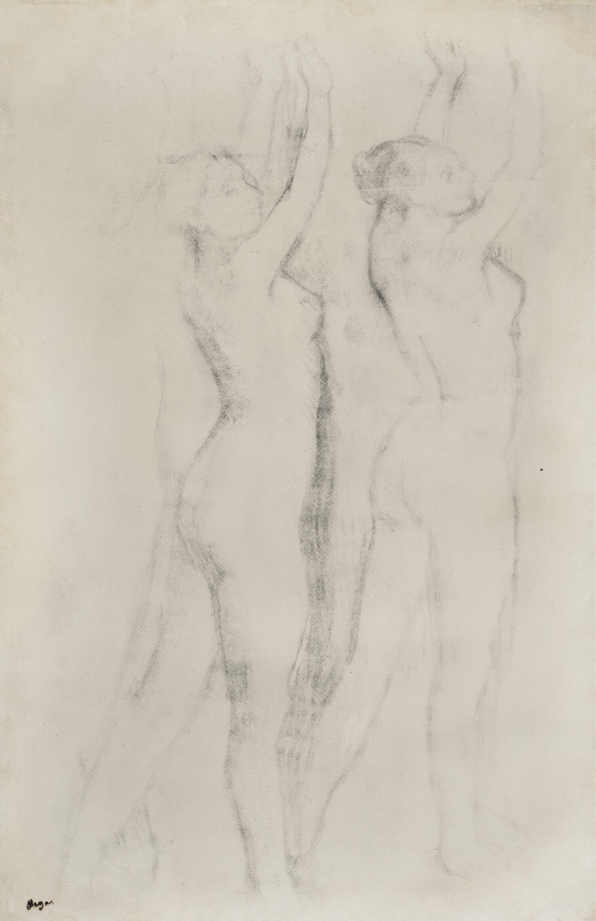 Deux femmes nues, les bras levés by Edgar Degas | Art.Salon