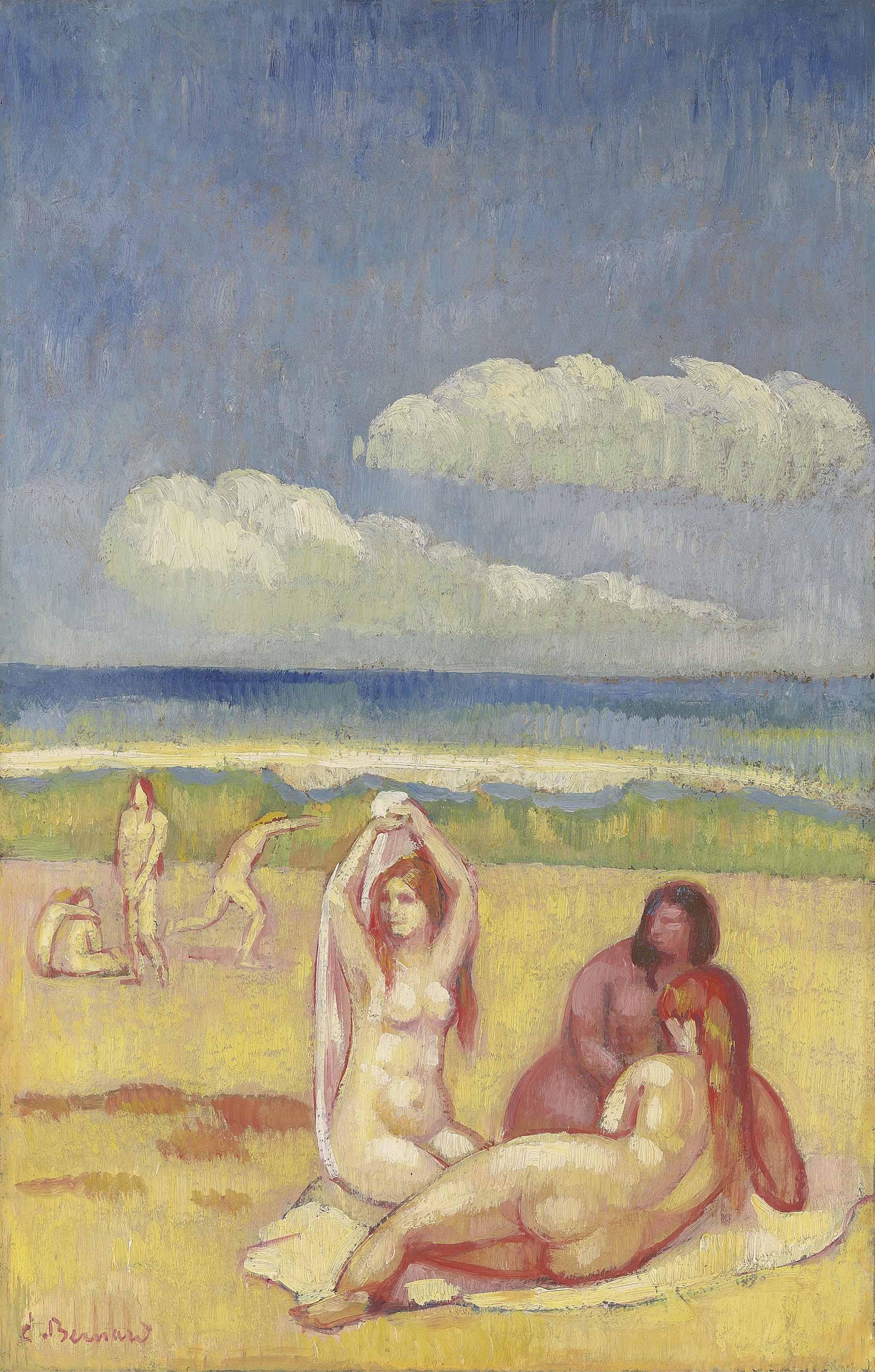 Baigneuses sur la plage by Émile Bernard | Art.Salon