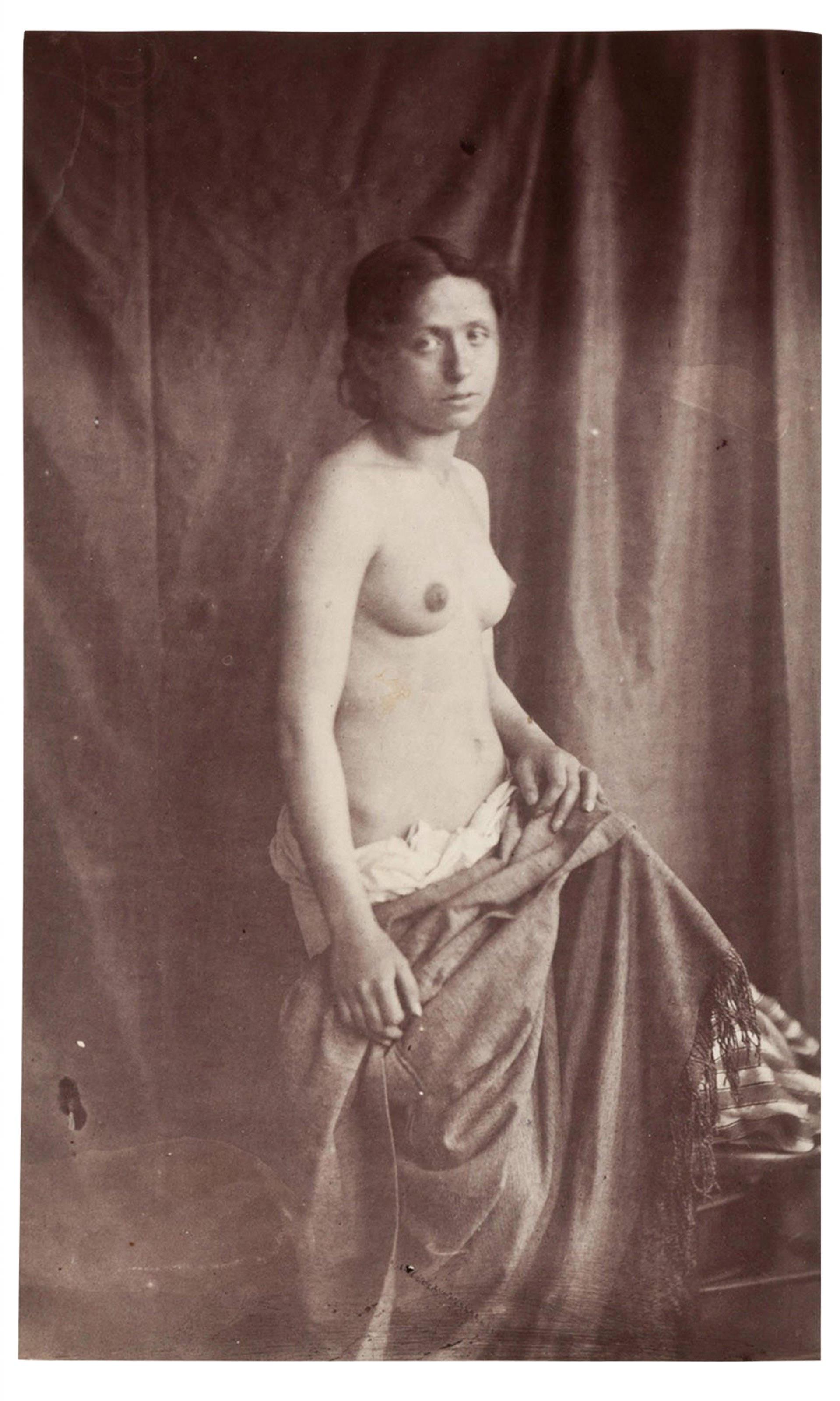 Untitled (Draped nude female model), 1853–1855 by Eugène Durieu | Art.Salon