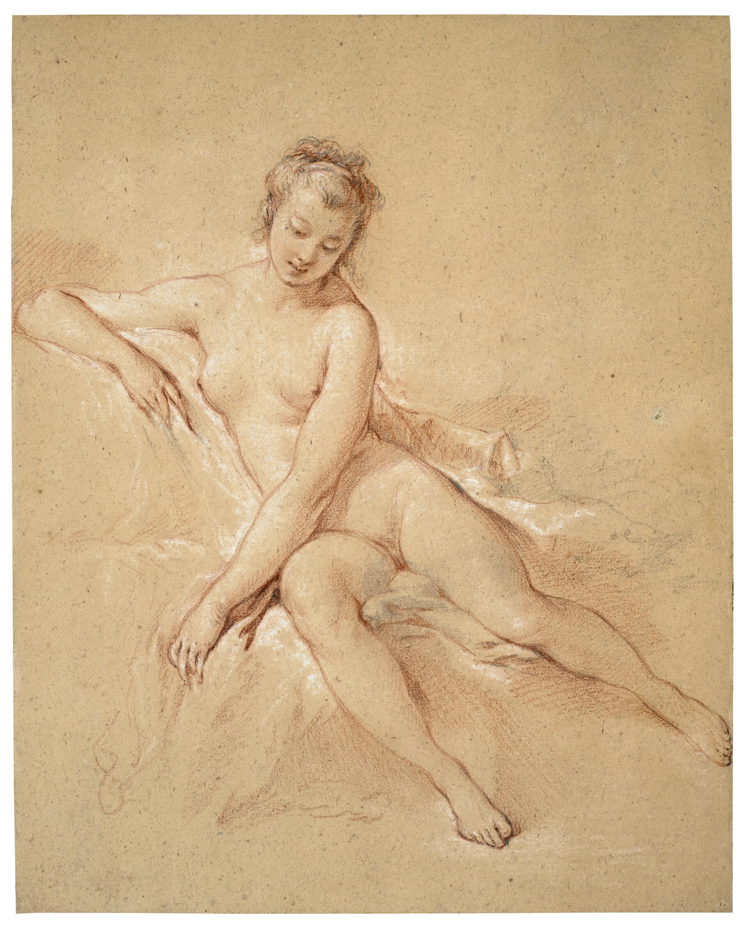 A seated female nude by François Boucher | Art.Salon