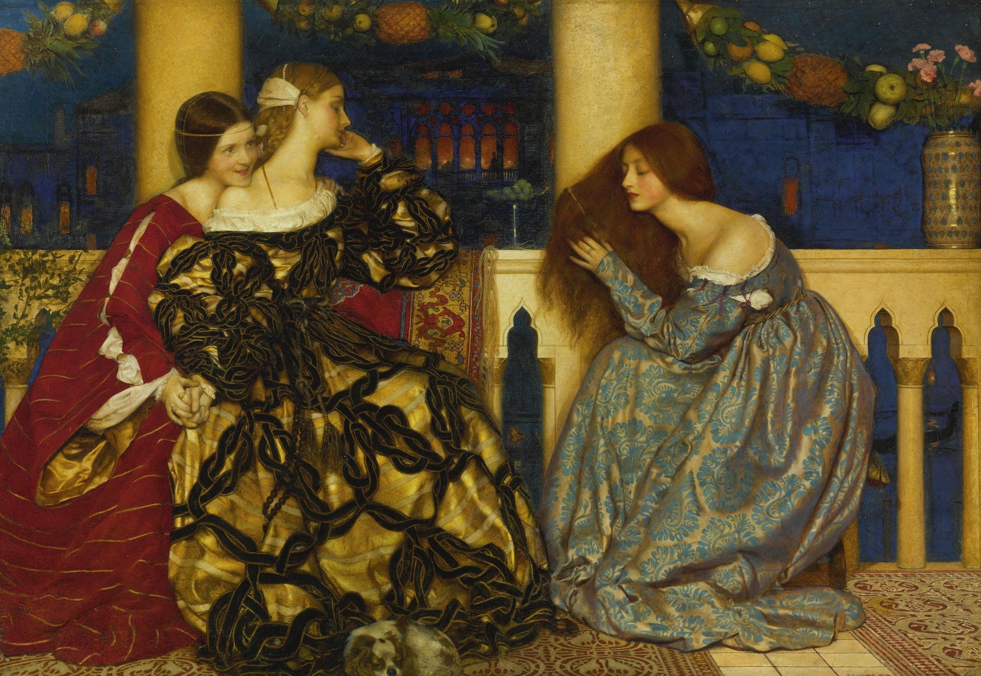 British venetian Ladies Listening To The Serenade by Frank Cadogan ...