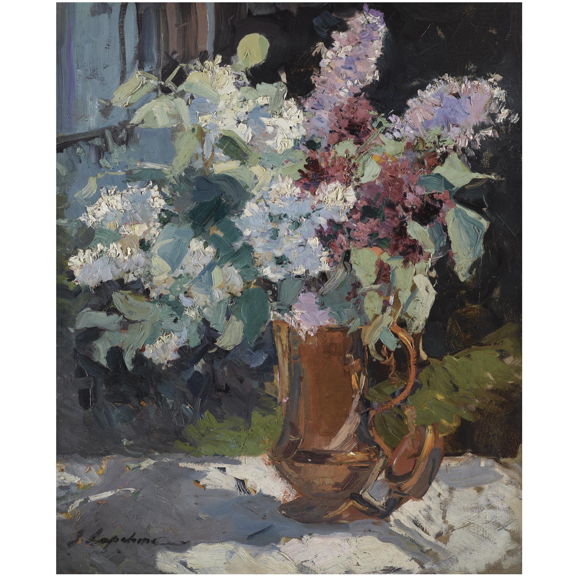 Still Life Of Lilacs by Georgy Alexandrovich Lapchine | Art.Salon