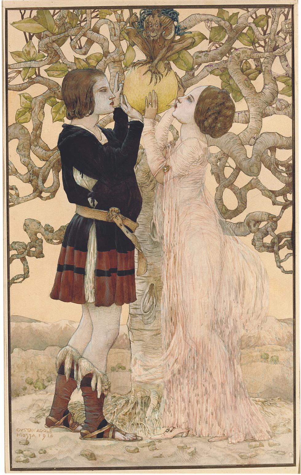 Adam and Eve by Gustav Adolf Mossa | Art.Salon