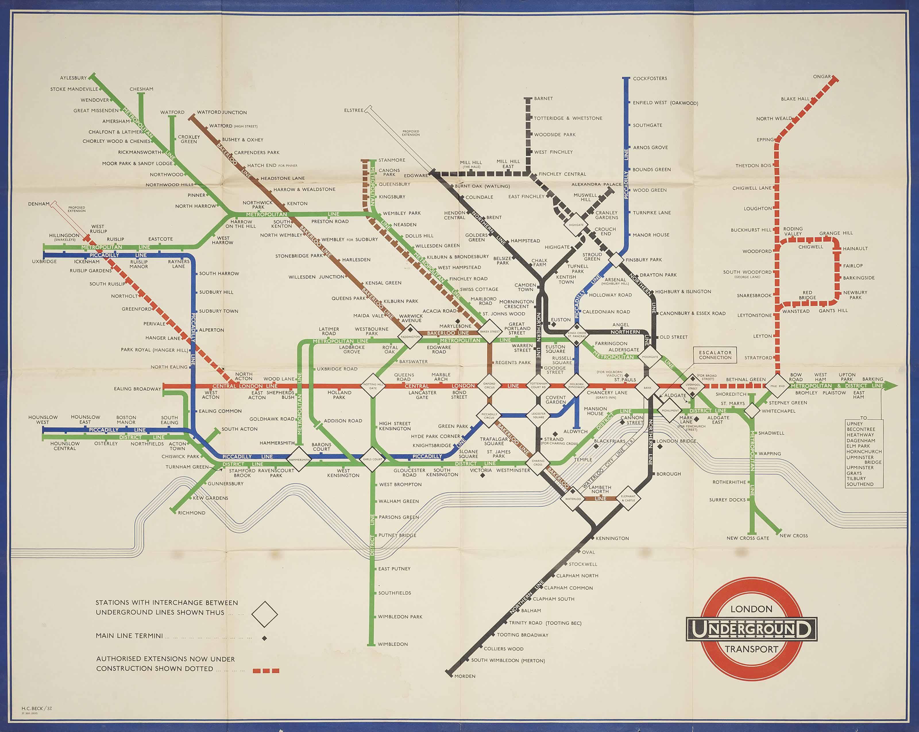 Underground Map By Harry Beck | Art.Salon