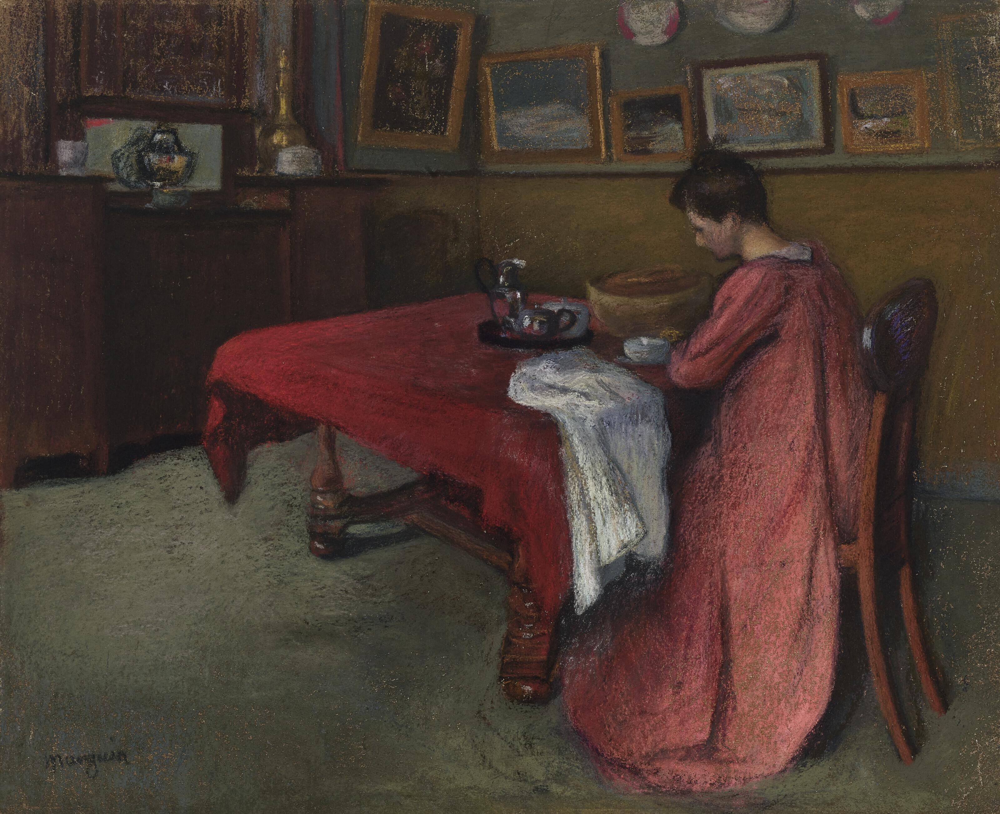 La robe de chambre rouge by Henri Manguin | Art.Salon