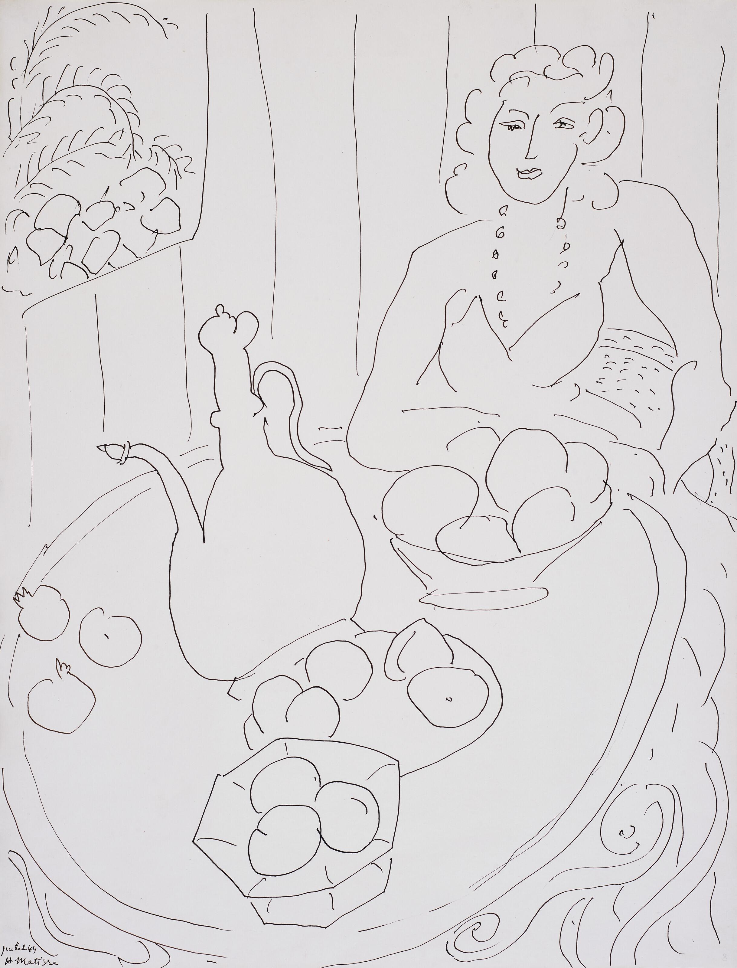 Jeune femme assise à une table by Henri Matisse | Art.Salon