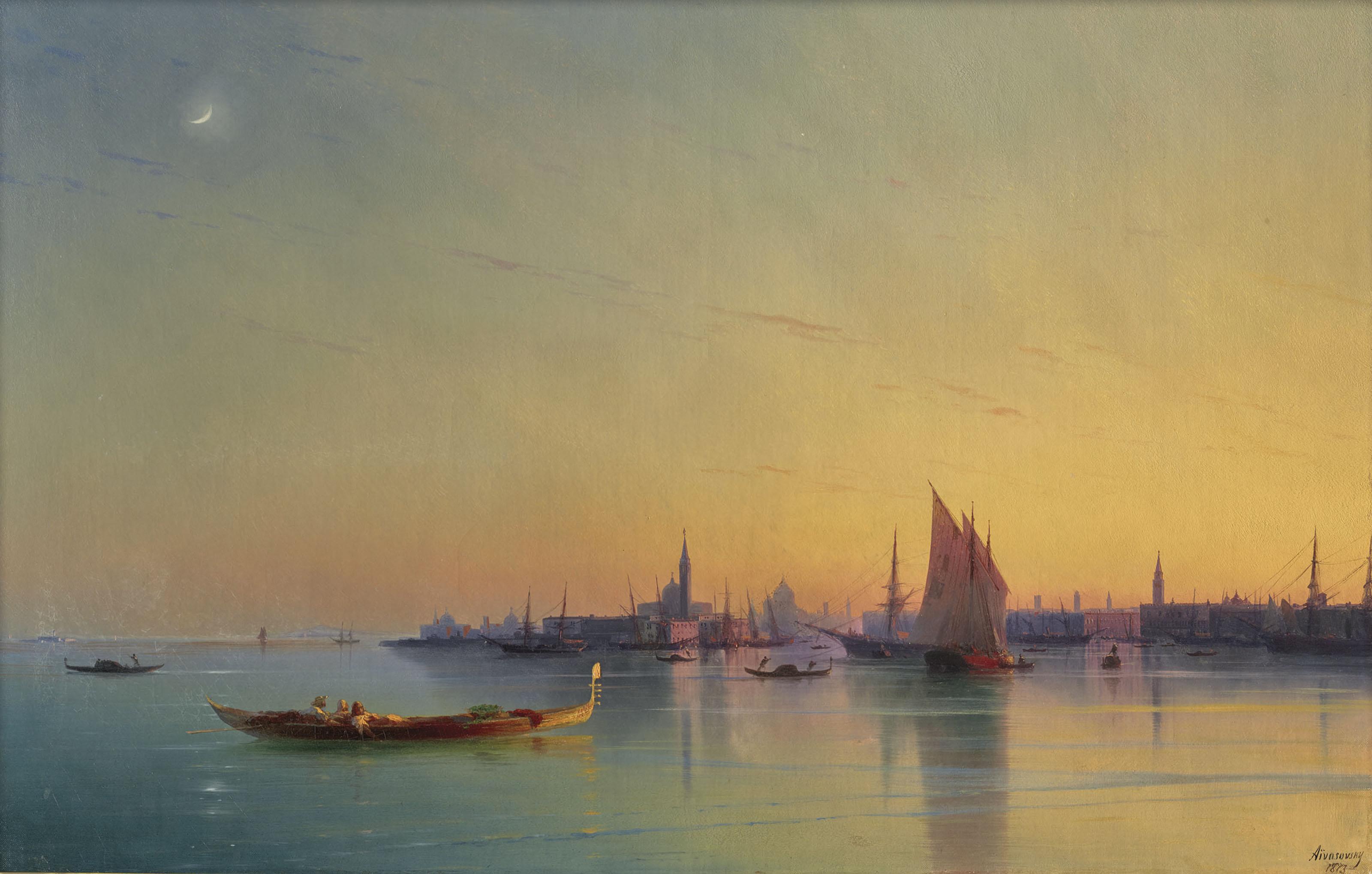 Venice At Sunset By Ivan Aivazovsky Art Salon   Ivan Aivazovsky Venice At Sunset AID103152 