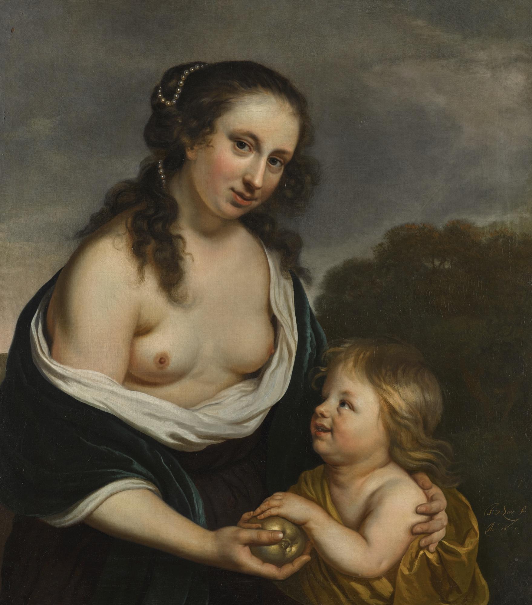 A Mother And Her Son In The Guise Of Venus And Cupid by Jacob van Loo |  Art.Salon