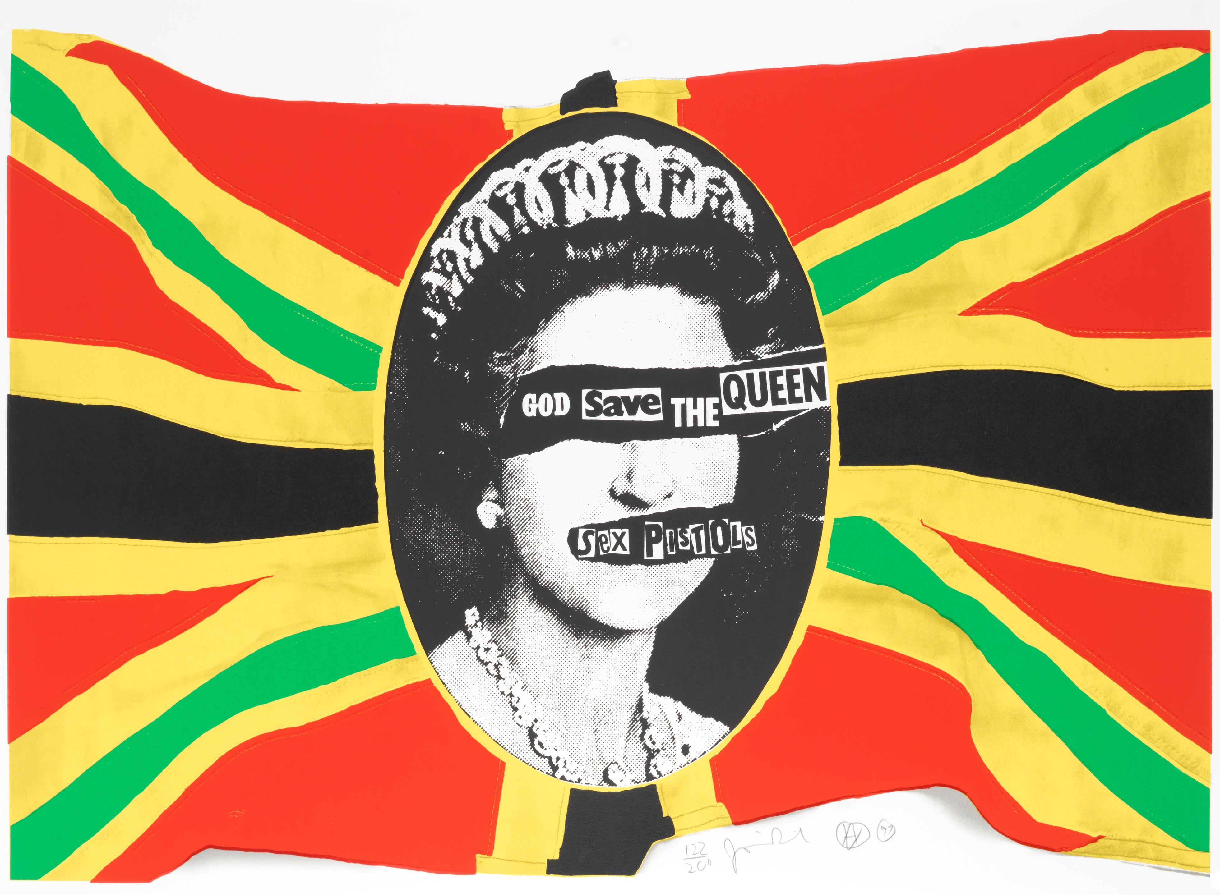 Sex Pistols: God Save The Queen (Red, Yellow & Green Colourway) by Jamie  Reid | Art.Salon