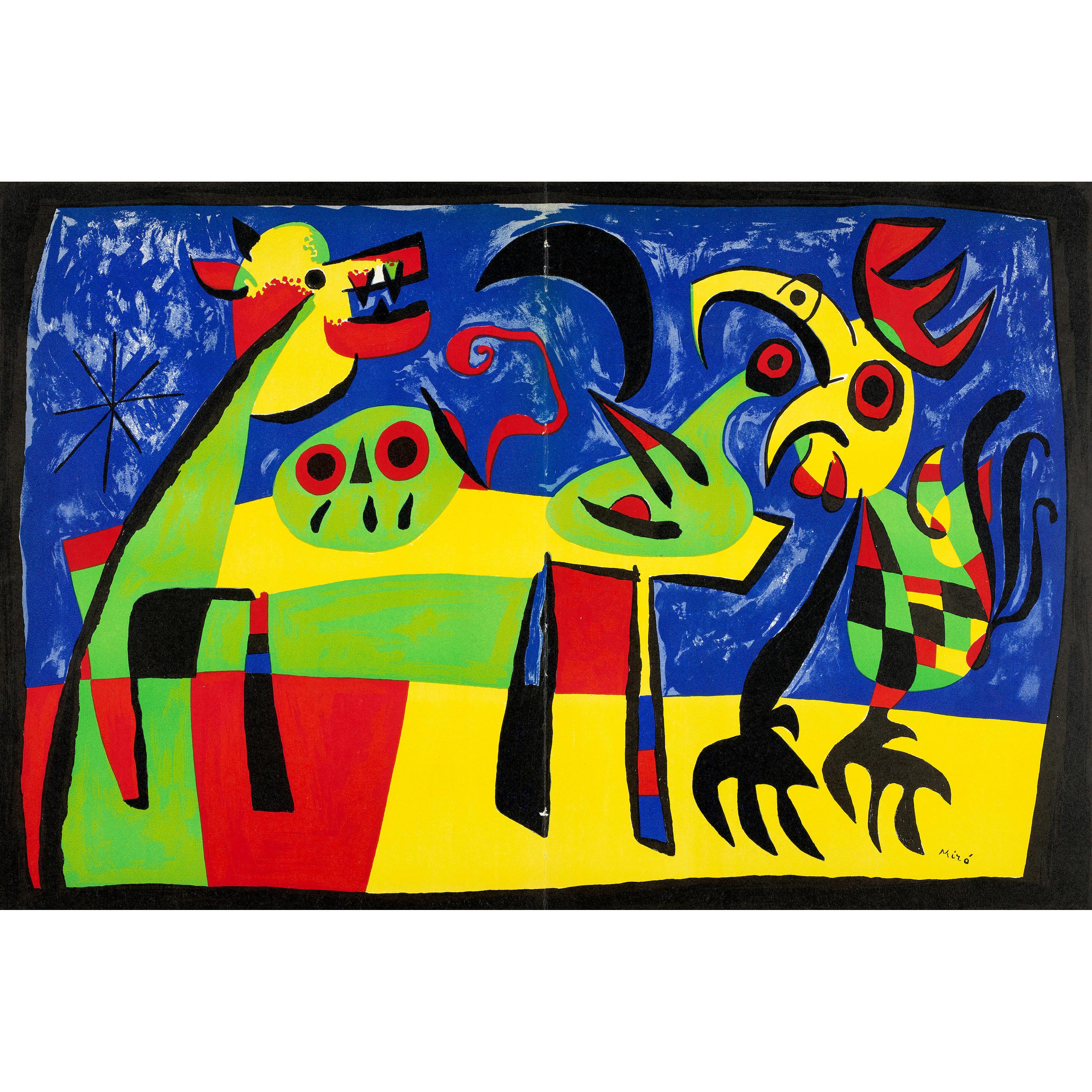 JOAN MIRO GREEN MOON buy WITH DOG ON PAPER