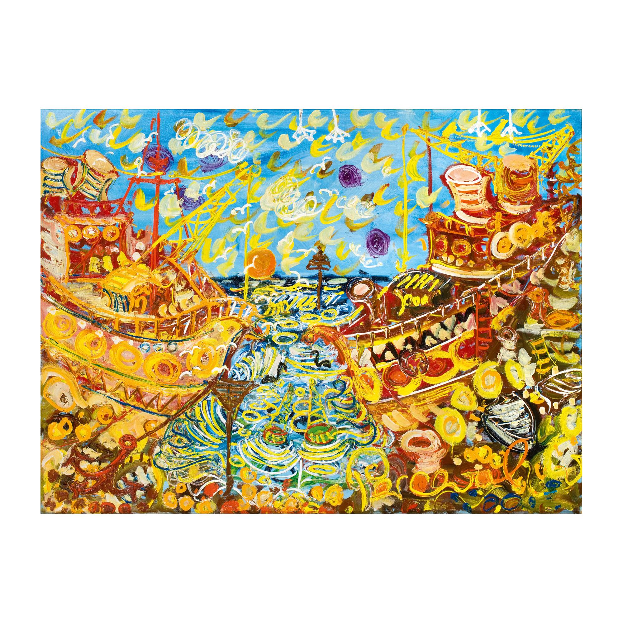 Australian tug Boat And Tug Boat Williamstown by John Perceval | Art.Salon