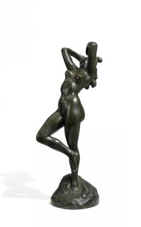 JEF LAMBEAUX, Large Bust (29 inch) of a Naked Woman Sculpture in Bronze,  1890 - Pignolet Gallery