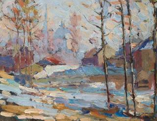 Old Mill Pond Artwork By Joseph Raphael Oil Painting & Art Prints