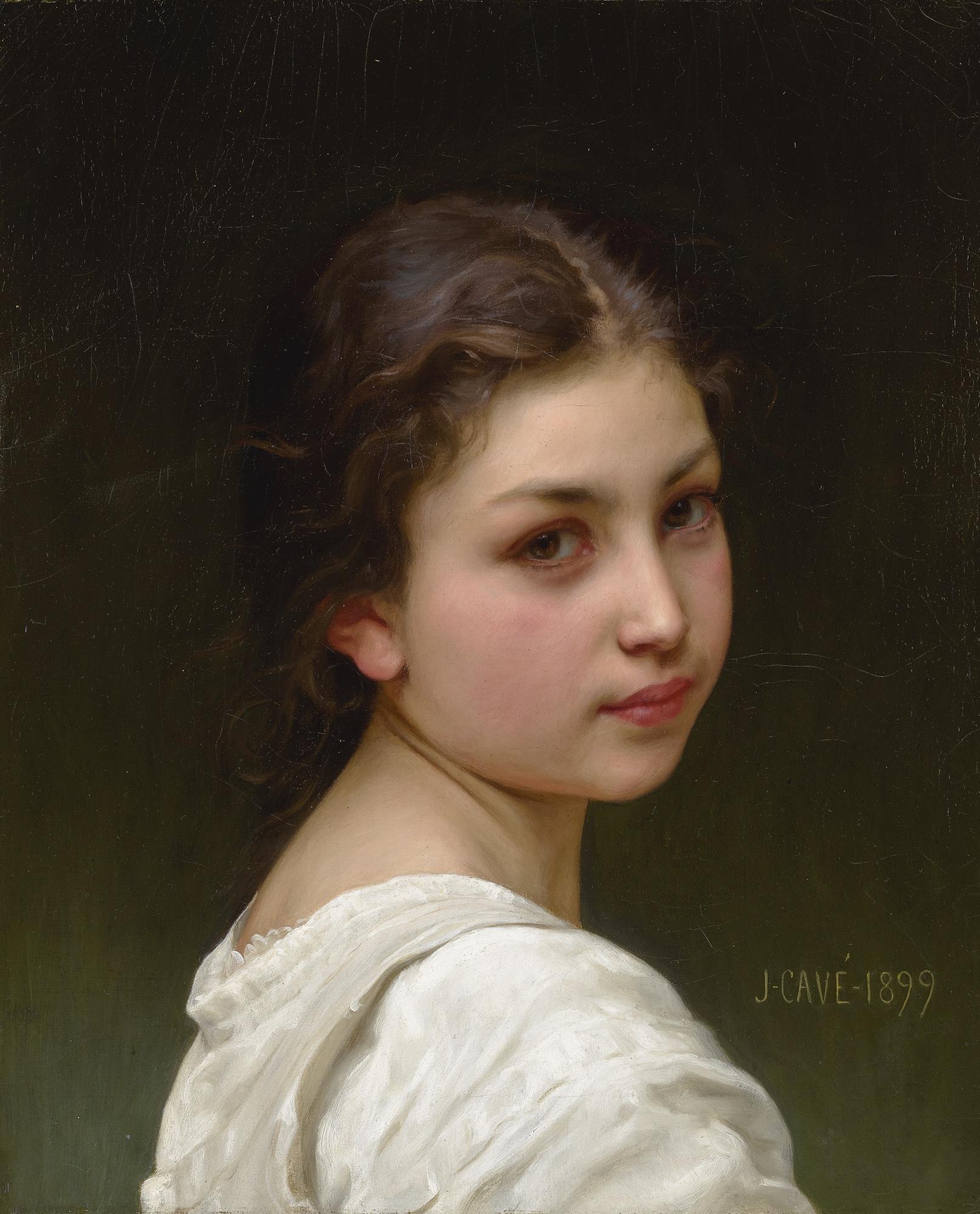 French Portrait Of A Young Girl By Jules-Cyrille Cavé | Art.Salon