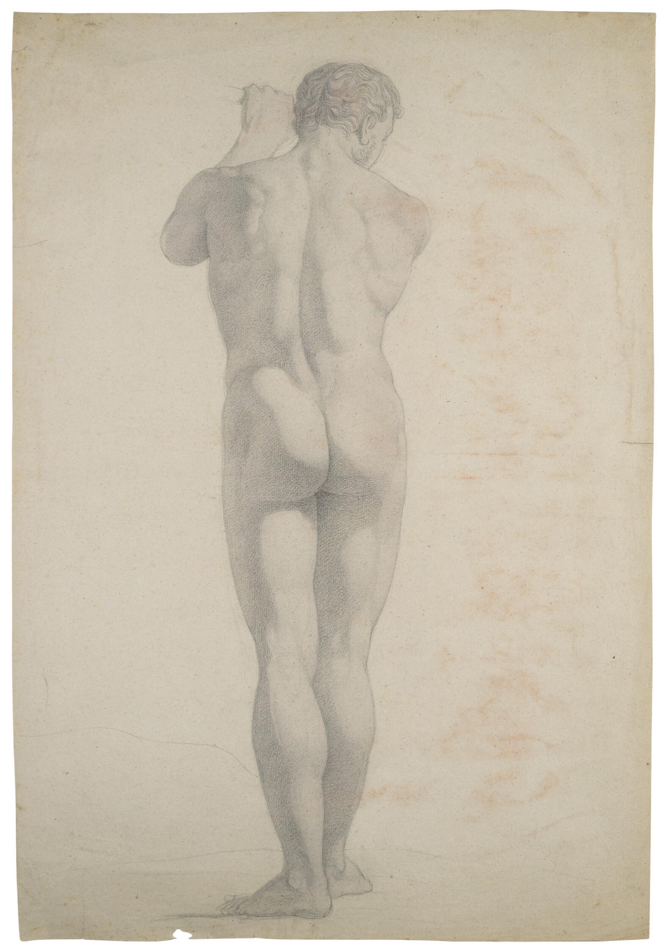 Nude man, seen from behind by Julius Schnorr Von Carolsfeld | Art.Salon