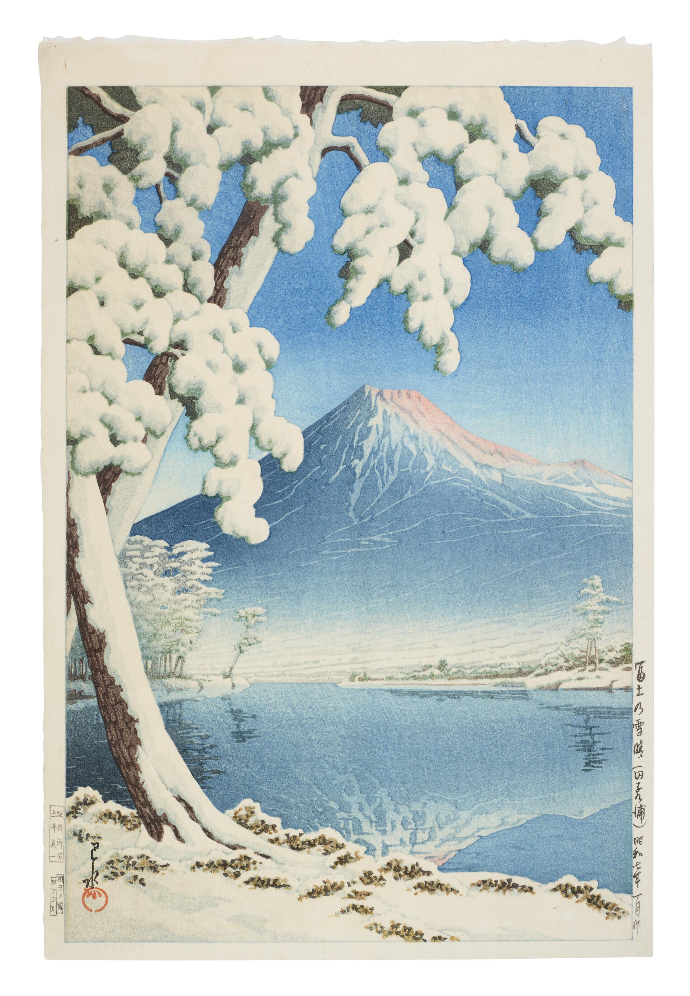 Fuji no yukibare, Tagonoura (Clearing after a snowfall on Mount Fuji ...