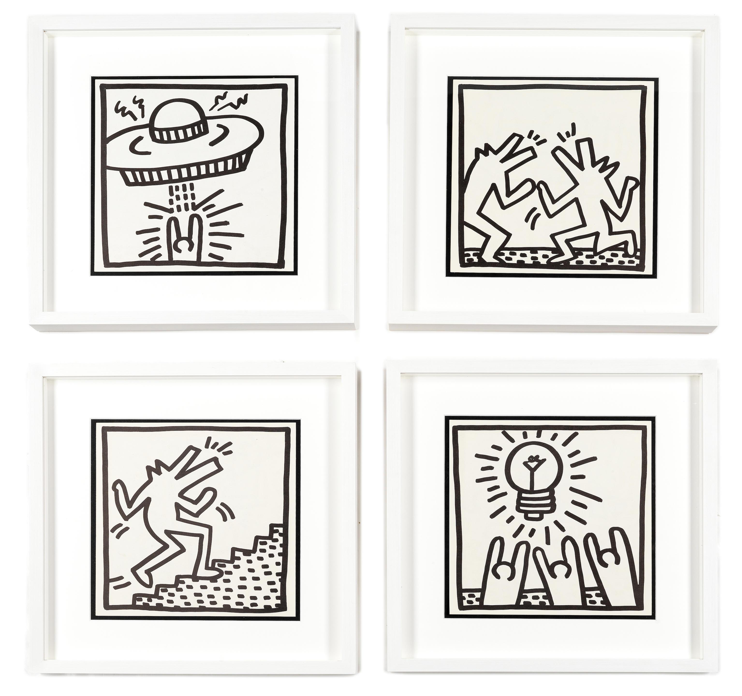 UFO; Barking Dogs; Dog Climbing; Light Bulb by Keith Haring | Art.Salon