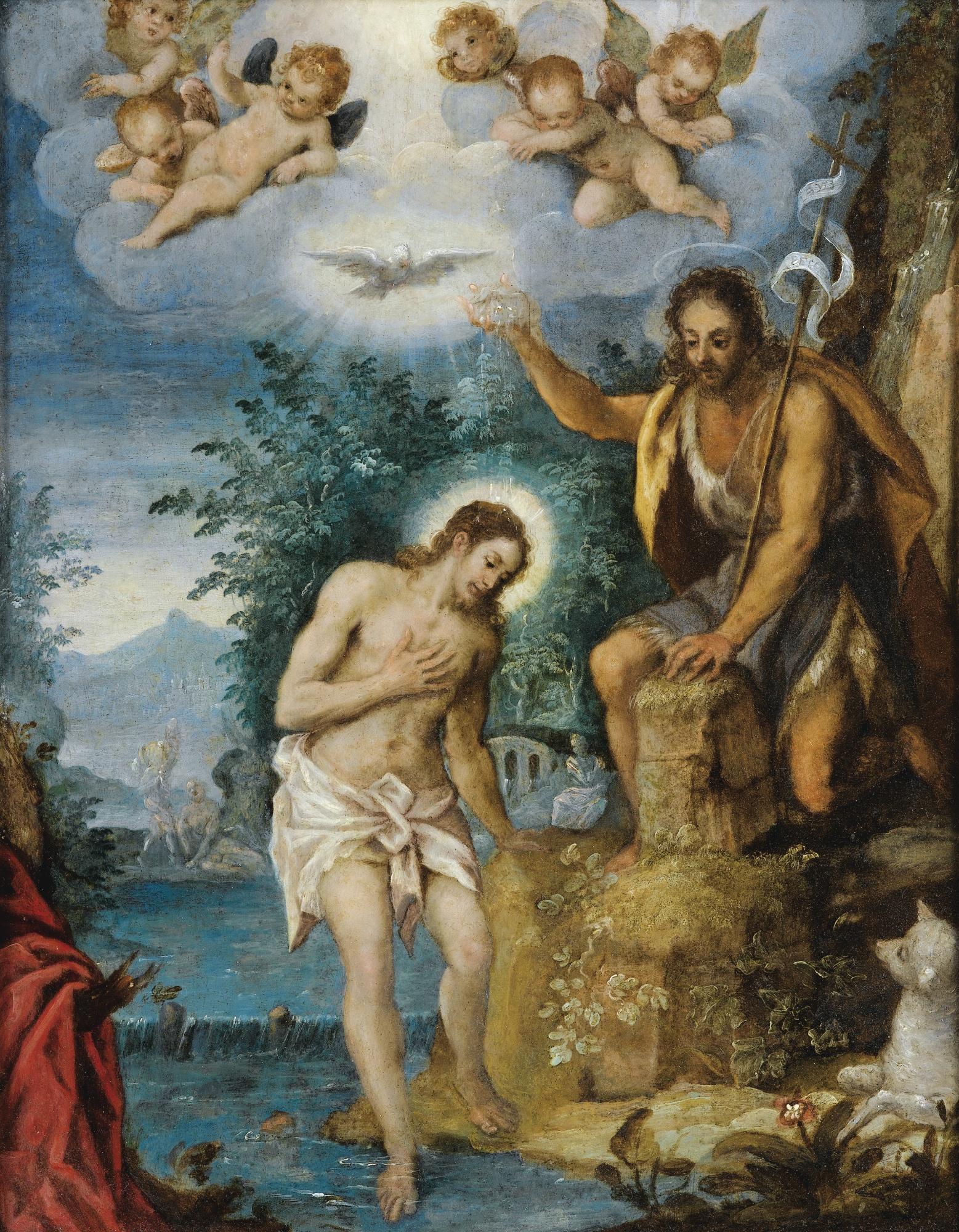 Le Baptême Du Christcircle Of Johann Rottenhammer ; The Christ Baptism ...