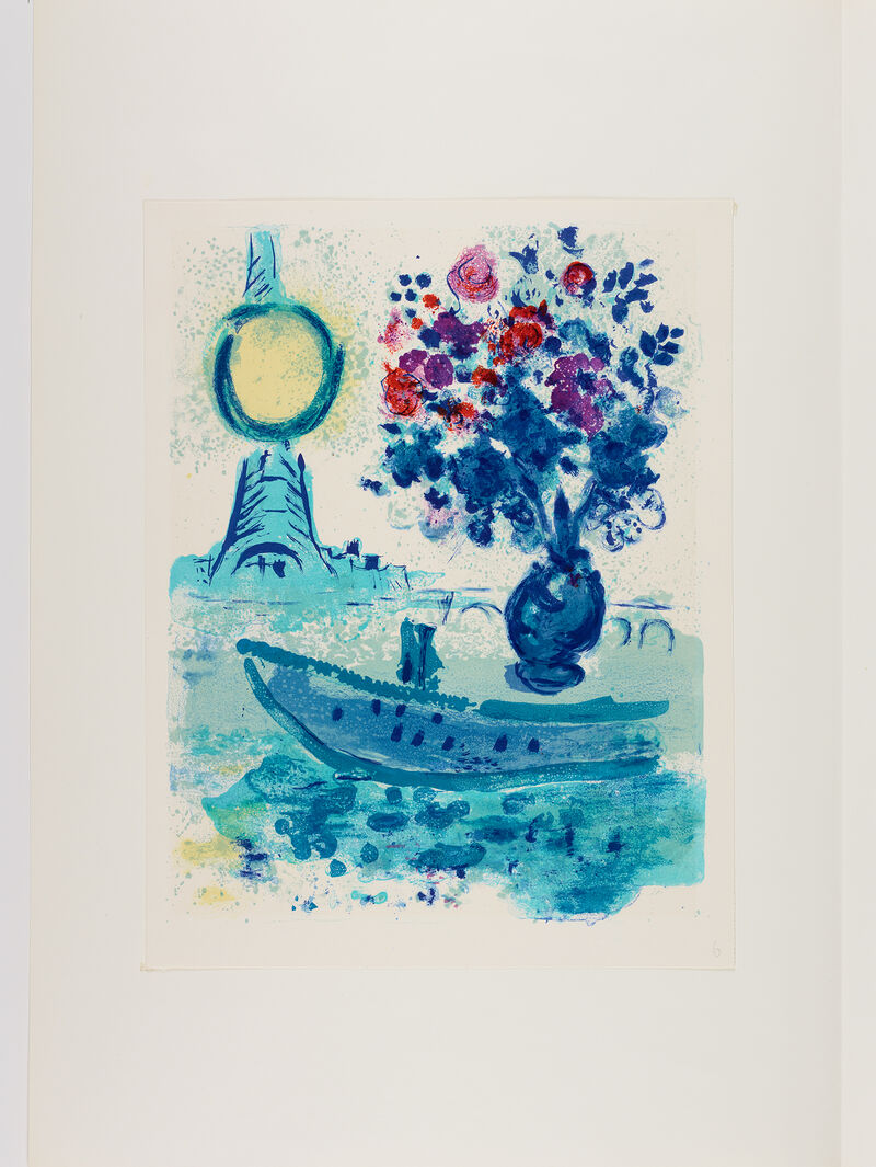 Marc Chagall  Bateau-Mouche au Bouquet aus „Regards sur Paris“, 1962