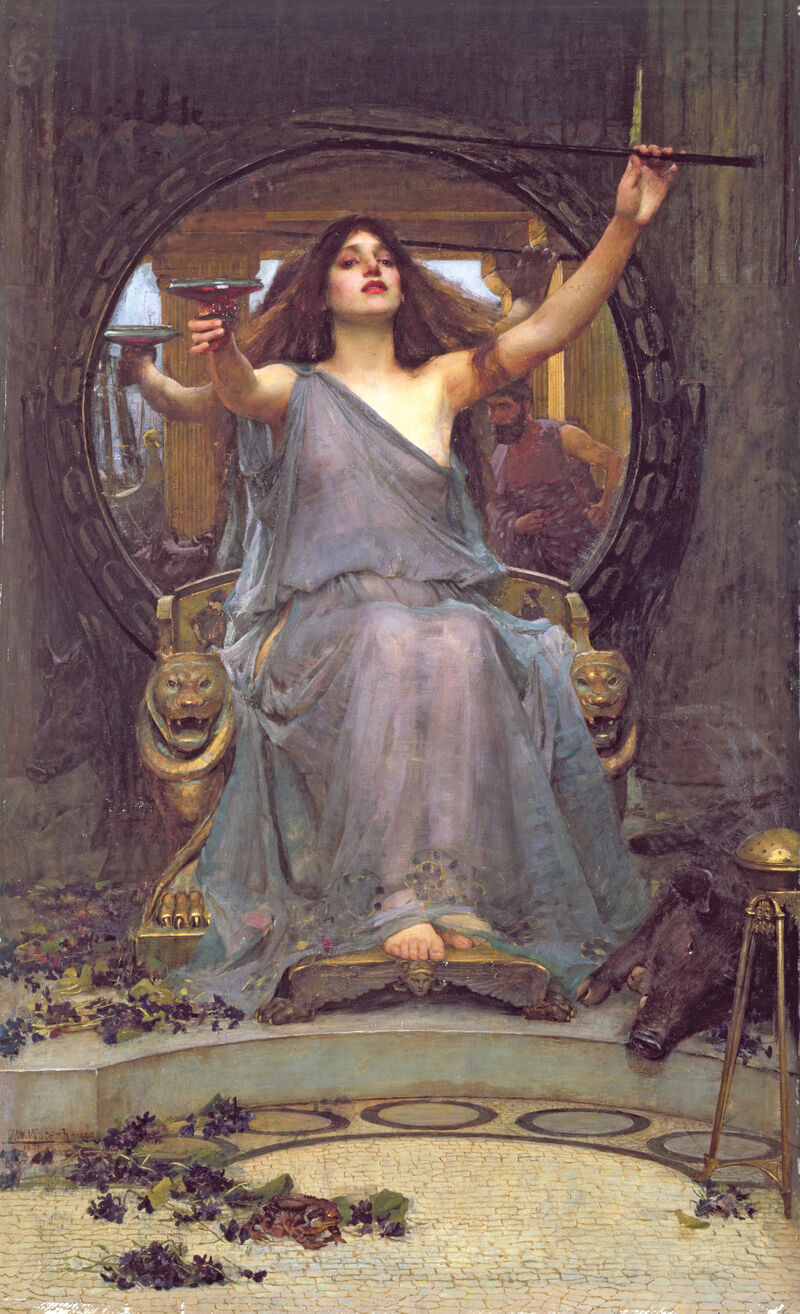 John William Waterhouse (1849–1917) Circe offering the cup to Ulysses, 1891 Öl auf Leinwand, 148 cm × 92 cm