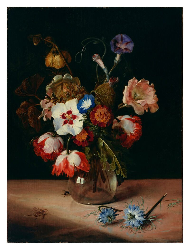 Dirck de Bray, Flowers in a Glass Vase, 1671