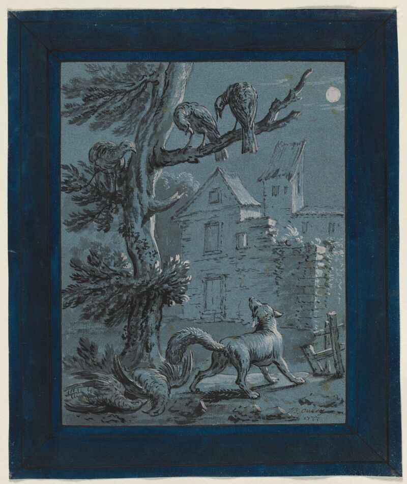 The Fables of La Fontaine: The Fox and the Turkey Hens, 1733. Jean-Baptiste Oudry (French, 1686–1755)