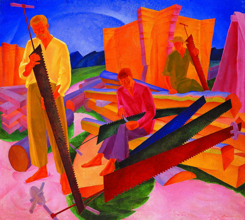 Oleksandr Bohomazov, Sharpening the Saws, 1927