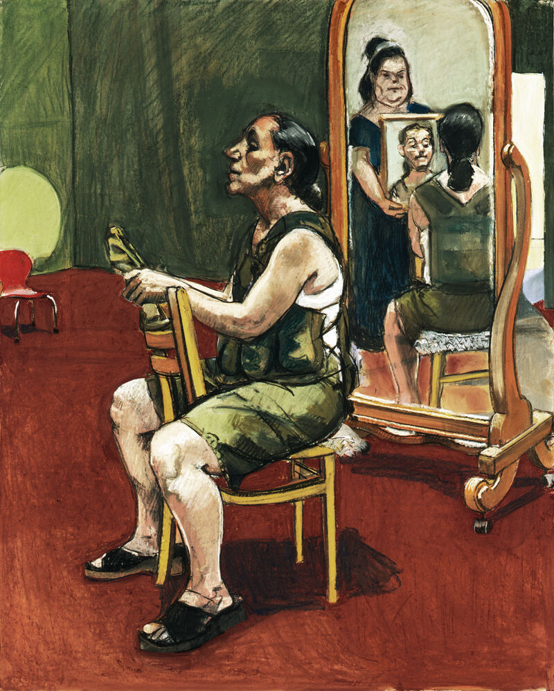 Titel: Border Patrol: Self Portrait with Lila, Reflection and Ana, Künstler & Beteiligte: Paula Rego, Entstehungszeit: 2004