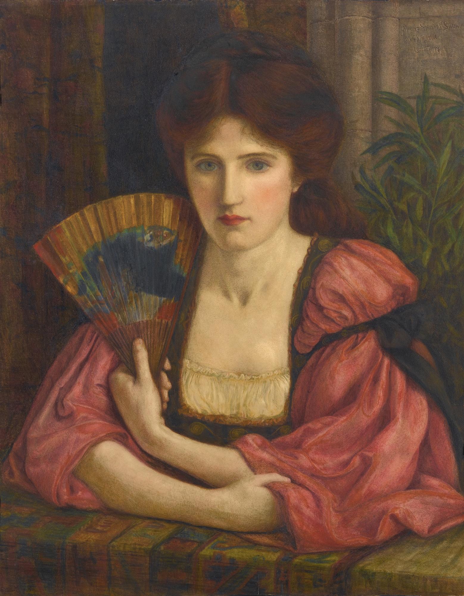 On A Balcony, Self-Portrait By Marie Spartali Stillman | Art.Salon