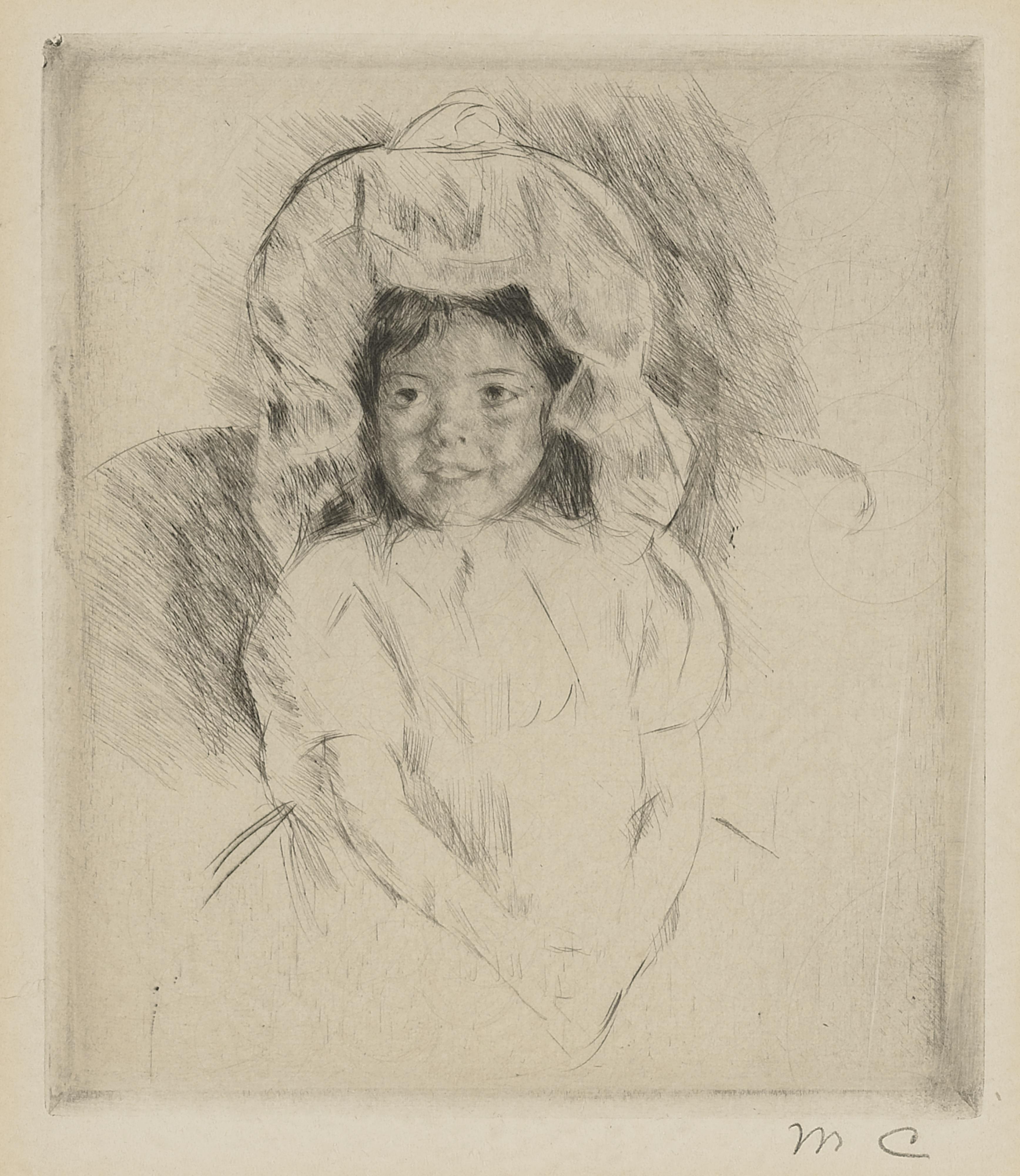 Margot Wearing A Bonnet (No. 2) (Breeskin 180) by Mary Cassatt | Art.Salon