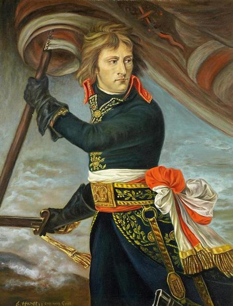 Napoléon bei der Brücke von Arcola. Nach dem Gemälde in der ...