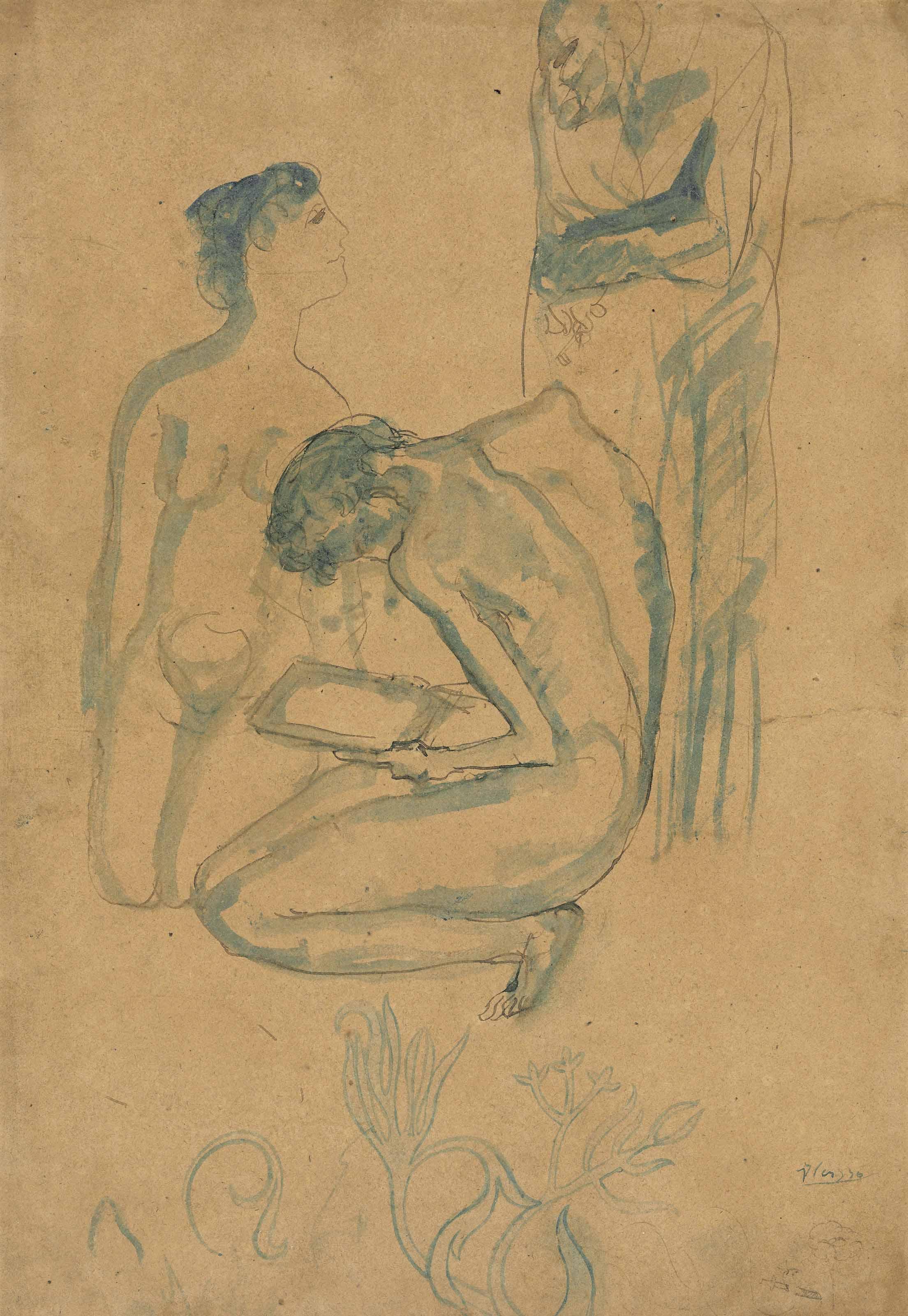 Vieille femme et deux nus by Pablo Picasso | Art.Salon