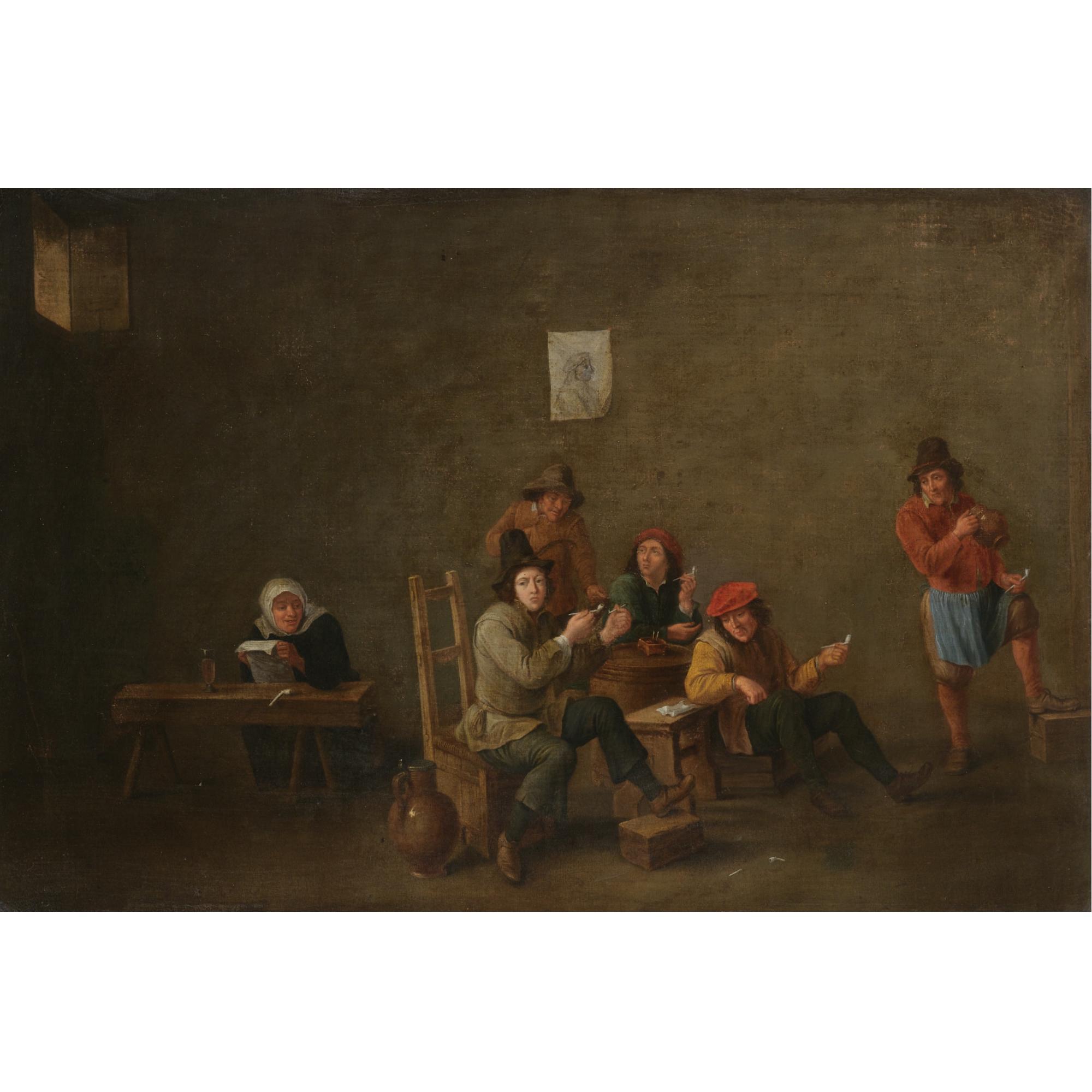 Peasants Smoking Pipes And Drinking In An Interior Art Salon