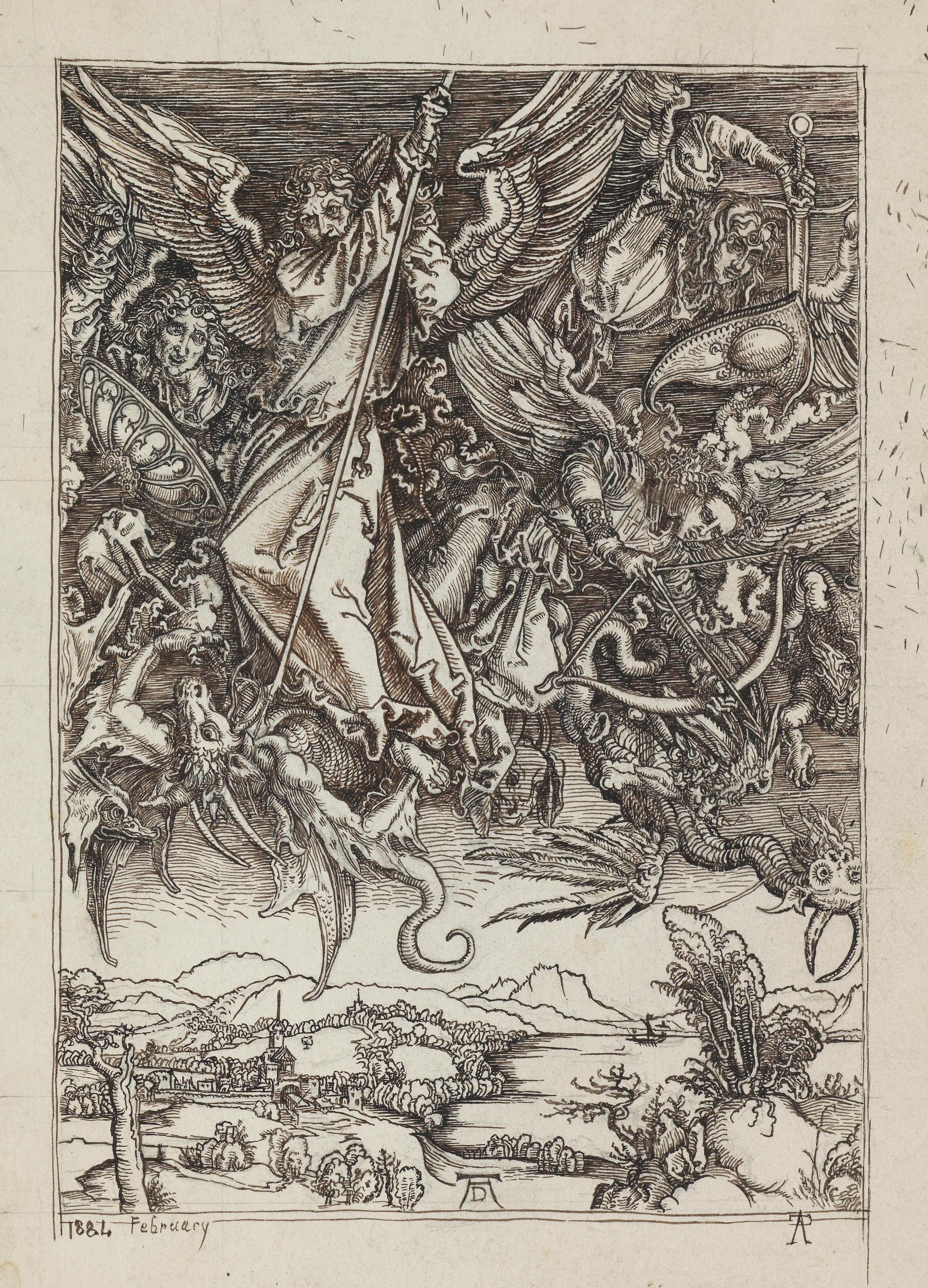 Saint Michael Fighting the Dragon, from The Apocalypse, After Albrecht ...