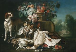 https://www.art.salon/images/pieter-casteels-iii_a-still-life-in-a-formal-garden-setting-with-fruit-spilling-out-of-a-basket-set-on-a-stone-ledge-a-spaniel-and-dead-game-on-the-ground-beneath_AID236306_320x320.jpg