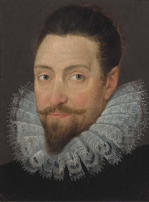 Portrait of Sir Walter Raleigh, Head-And-Shoulders, Wearing A Lace Ruff ...