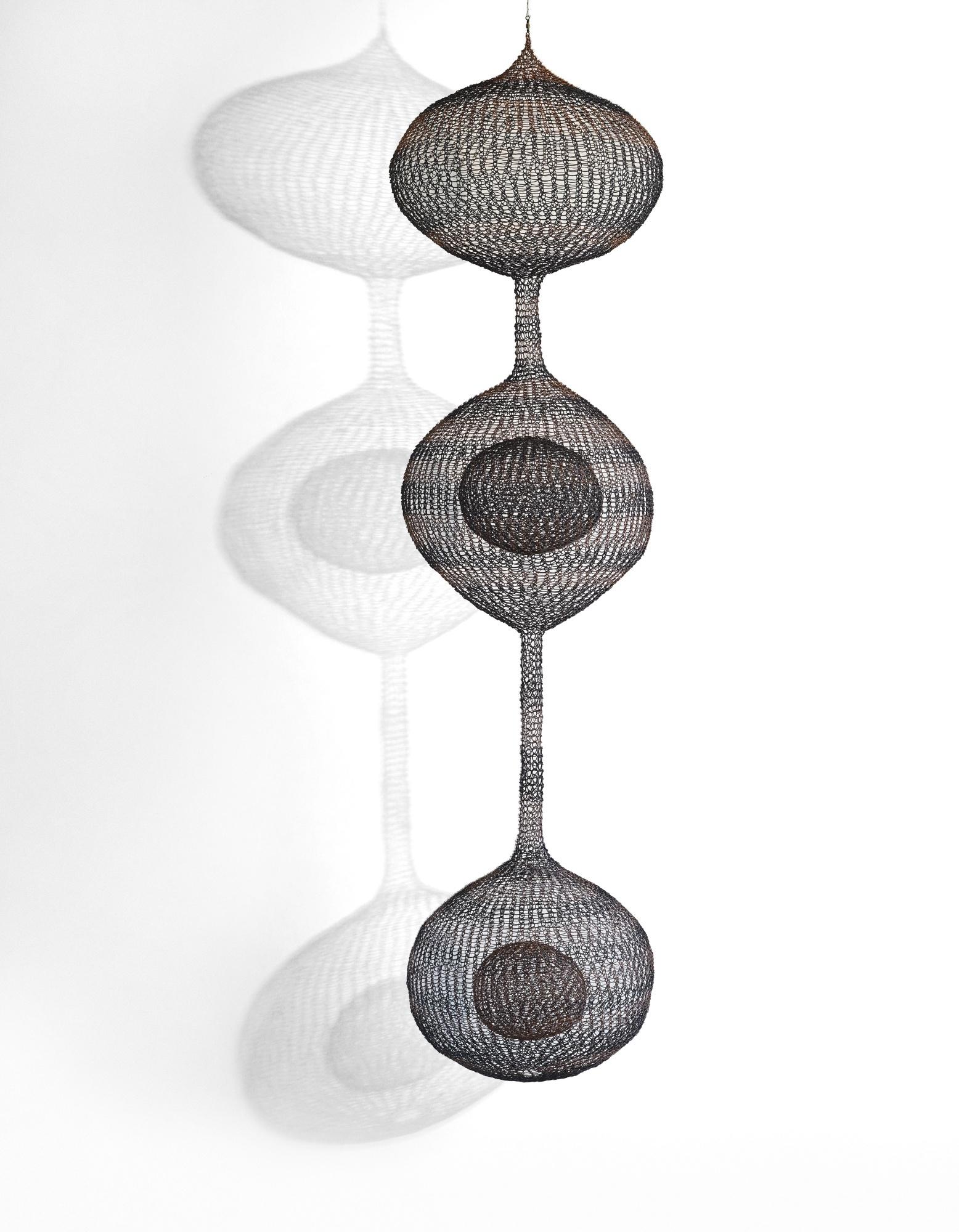 Untitled (S.449, Hanging Three Lobed Form With Stripes And Two Interior  Spheres) by Ruth Asawa | Art.Salon