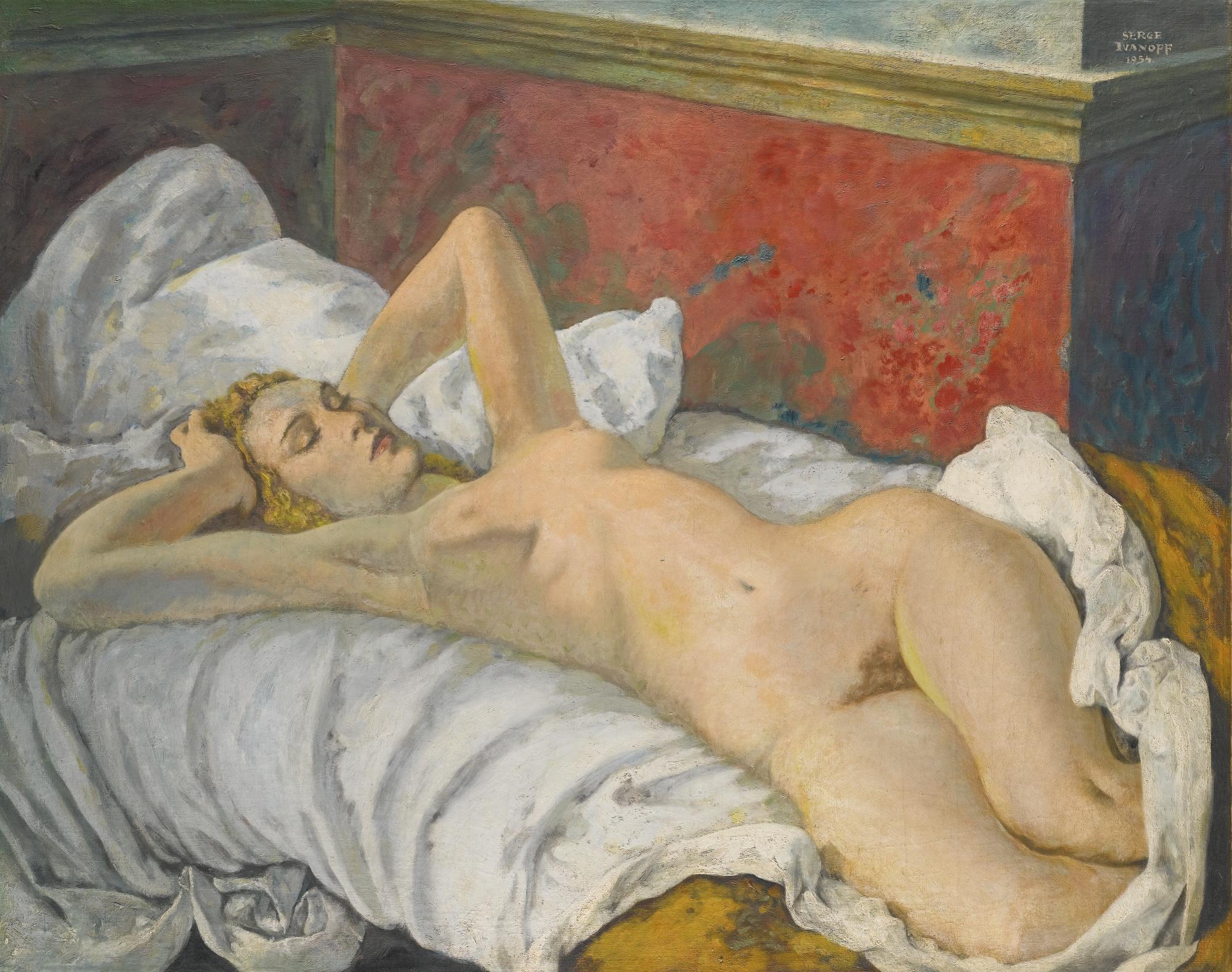 Reclining Nude by Sergei Petrovich Ivanov | Art.Salon