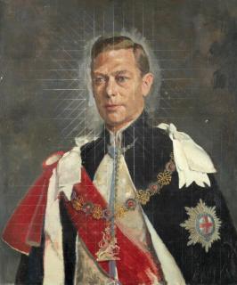 King George VI bust length portrait study unframed by Sir Gerald