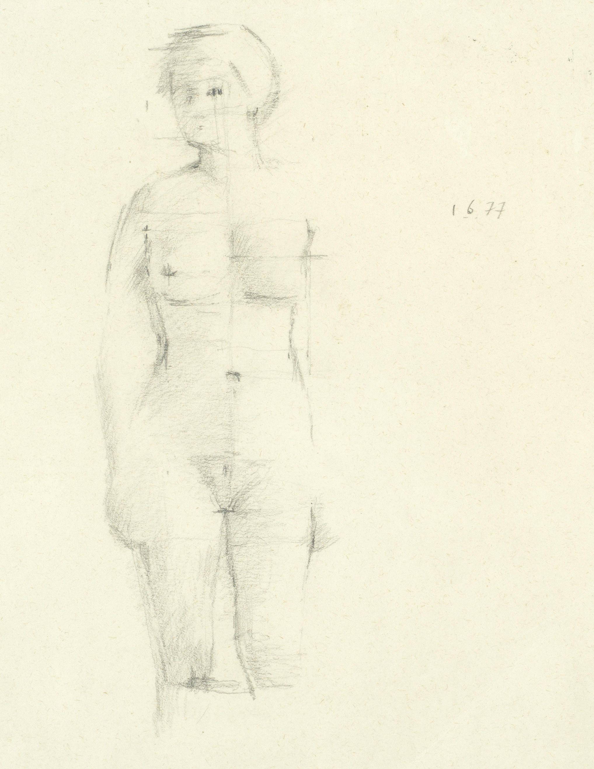 Nude Study for Standing Nude by Sir William Coldstream | Art.Salon