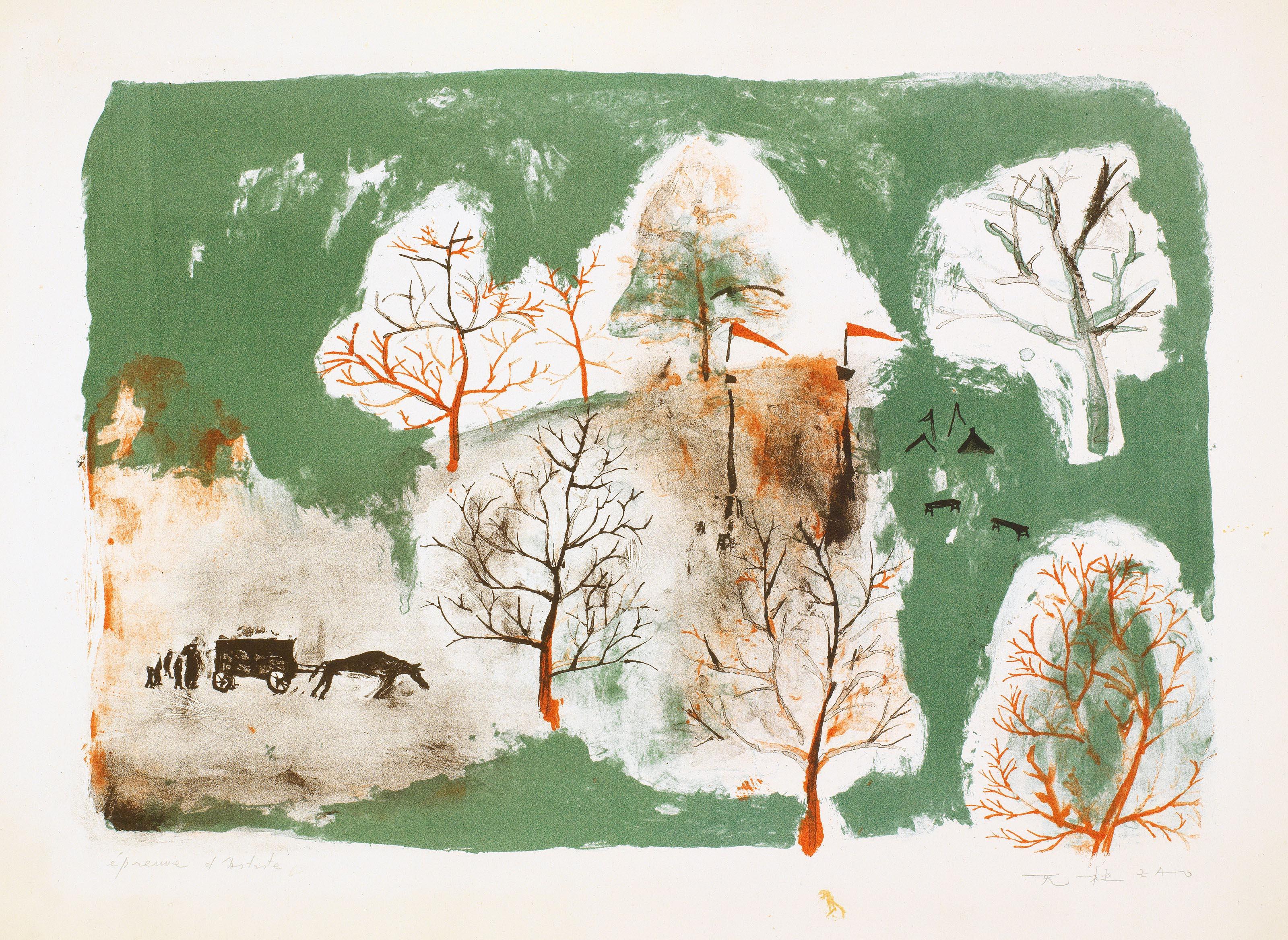 ONE PRINT FROM LECTURE PAR HENRI MICHAUX by Zao Wou-Ki | Art.Salon